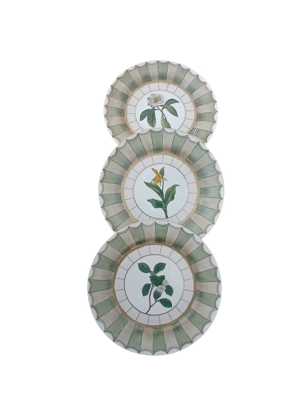 Vintage Elegant White Decorative Dinner Plates - Set of 3